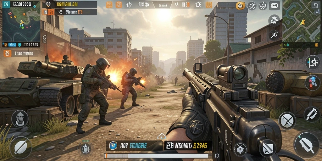 Gameplay seru 234E dengan pertempuran FPS yang intens.