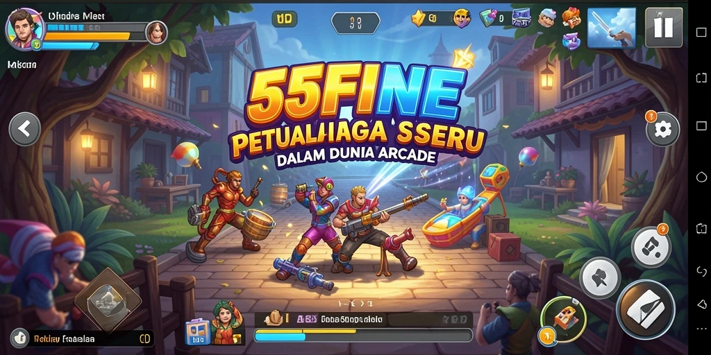 Tampilan gameplay 55FIVE yang seru dan penuh warna.