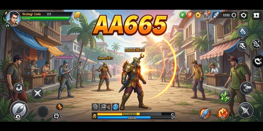 Screenshot gameplay AA666 menunjukkan aksi strategi intens dan taktik mendalam.