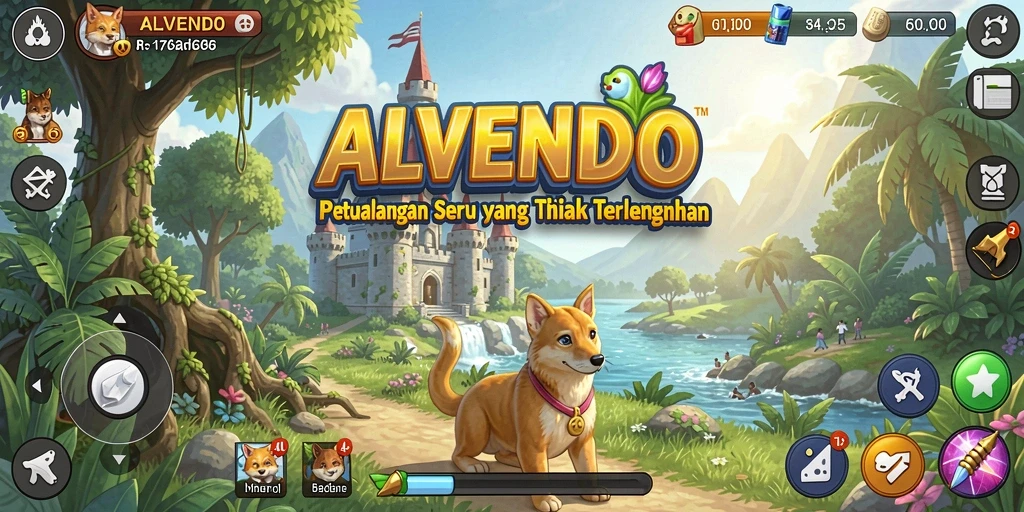 Tangkapan layar menunjukkan gameplay seru petualangan ALVENDO.