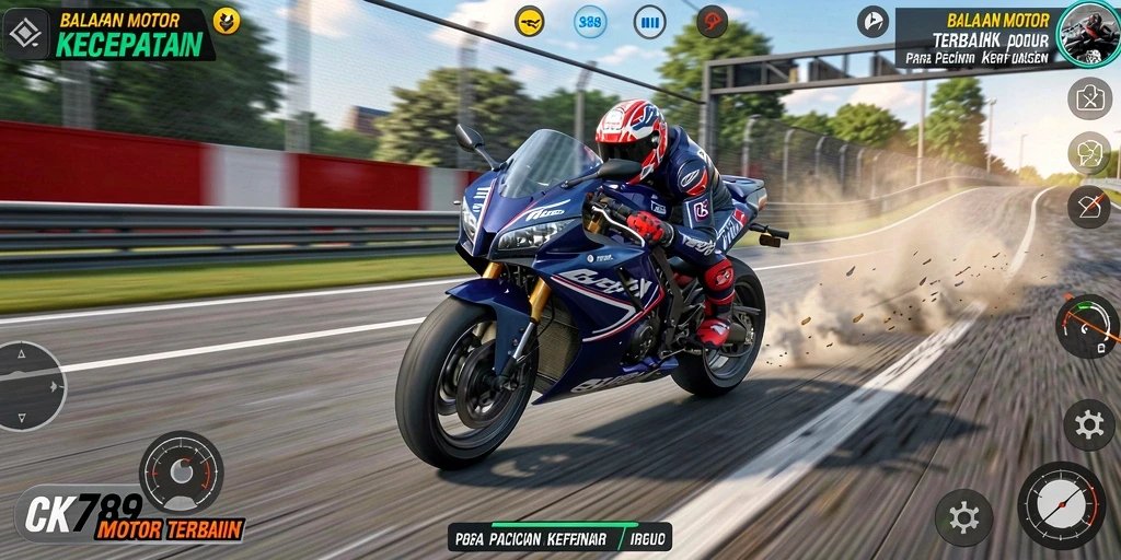 Gameplay balapan motor yang menegangkan di CK789.