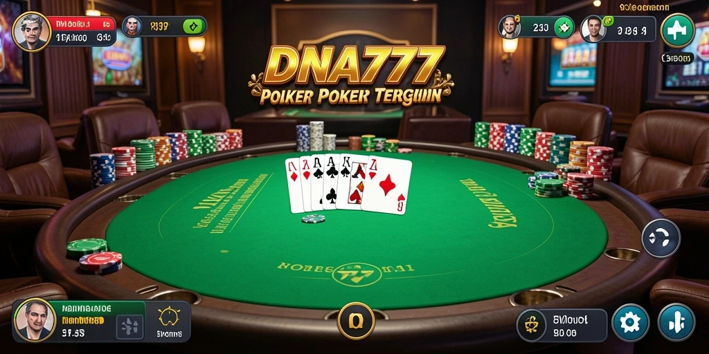 Tampilan gameplay seru dalam DNA777 yang menampilkan aksi Poker.