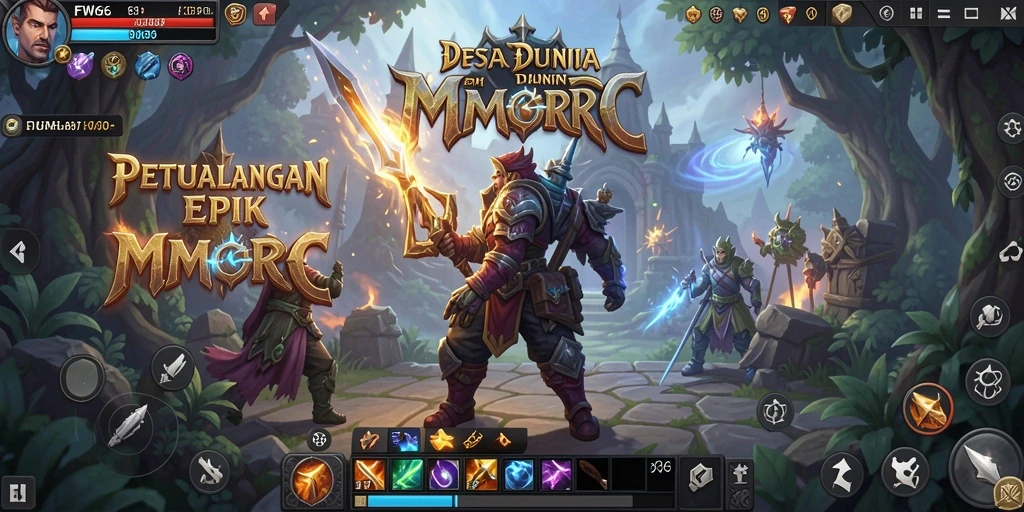 Tampilan dinamis gameplay FW66 dalam petualangan MMORPG.