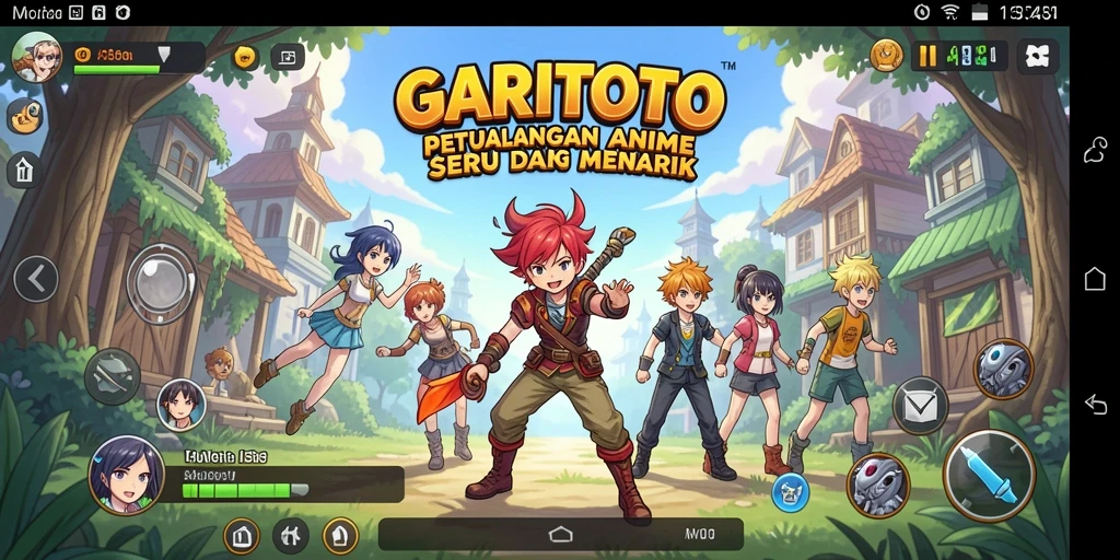 Tampilan gameplay GARITOTO yang mengasyikkan dengan karakter anime berwarna-warni.