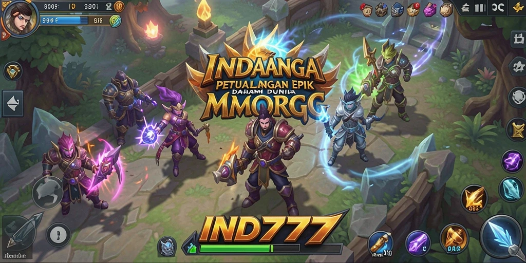Screenshot gameplay IND777 menampilkan pertempuran seru dalam dunia MMORPG.
