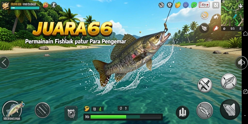Tampilan gameplay JUARA666 yang seru saat menjelajahi alam memancing.