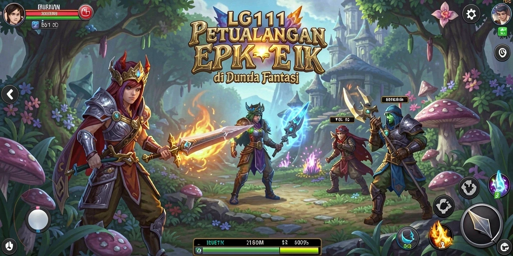 Screenshot gameplay LG111 menampilkan aksi seru dalam pertarungan melawan monster besar.