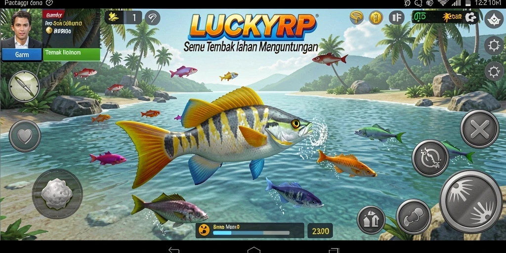 Tangkapan layar gameplay seru LUCKYRP Tembak Ikan.