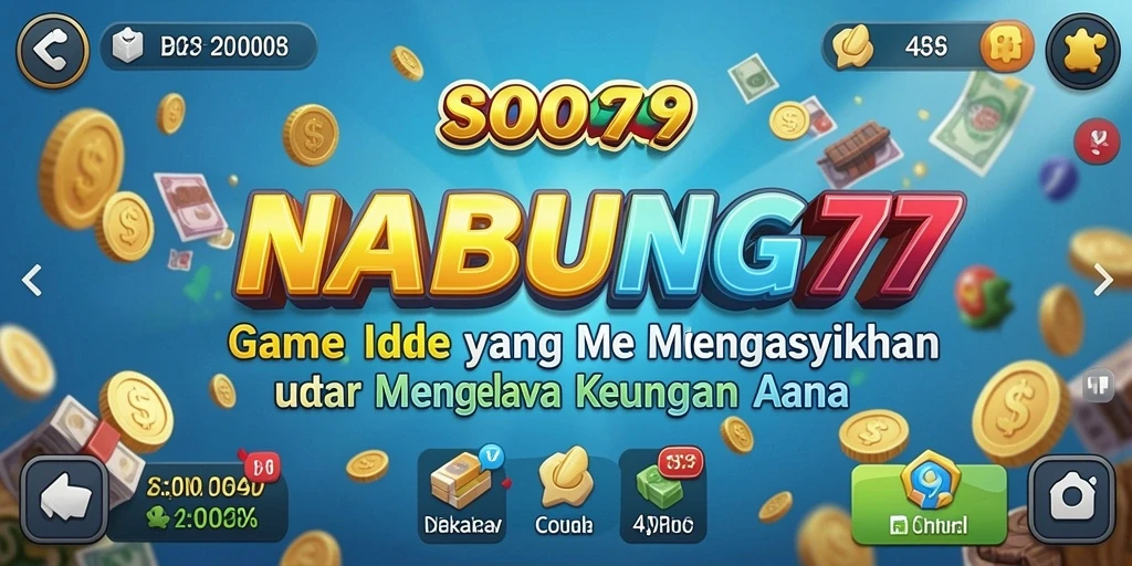 Screenshot gameplay NABUNG77 menampilkan keseruan mengelola keuangan secara Idle.