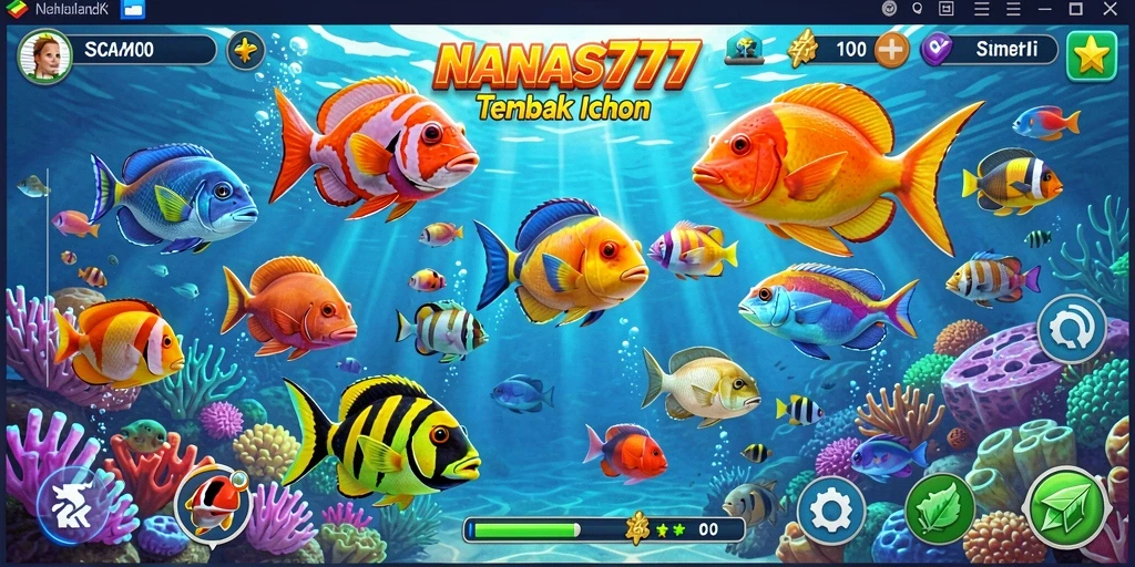 Tampilan gameplay menembak ikan yang seru di NANAS777.