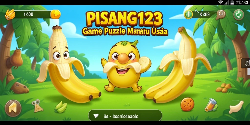 Screenshot PISANG123 menunjukkan gameplay puzzle yang seru dan menantang.