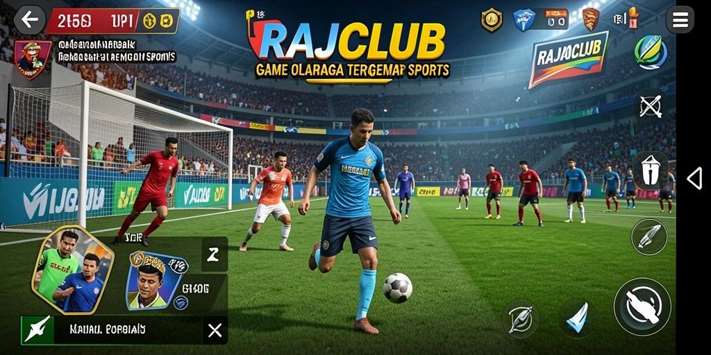 Tampilan mendebarkan dari gameplay olahraga di RAJACLUB.