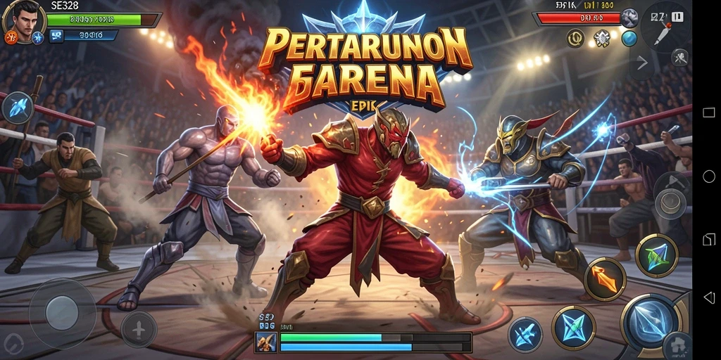 Gameplay SE328 menunjukkan pertarungan karakter yang intense dan seru.