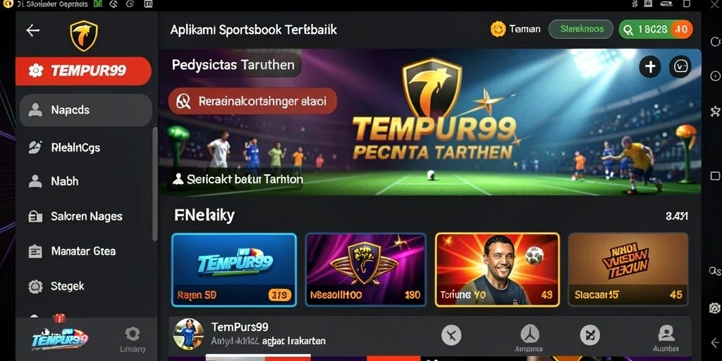 Tampilan gameplay TEMPUR99 yang dinamis dan interaktif untuk taruhan olahraga.