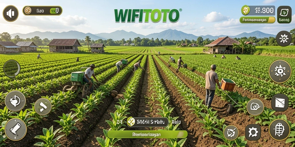 Screenshot gameplay WIFITOTO menampilkan aktivitas bertani yang seru.