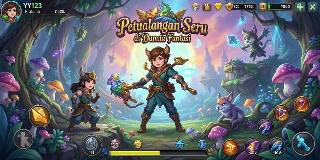 Tangkapan layar menunjukkan momen epik dalam permainan YY123.